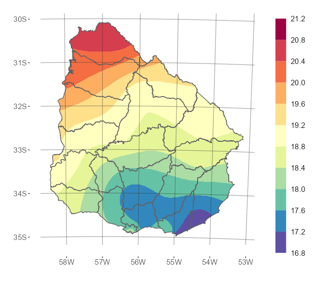 Interpolado de la temperatura media del mes de octubre de 2024