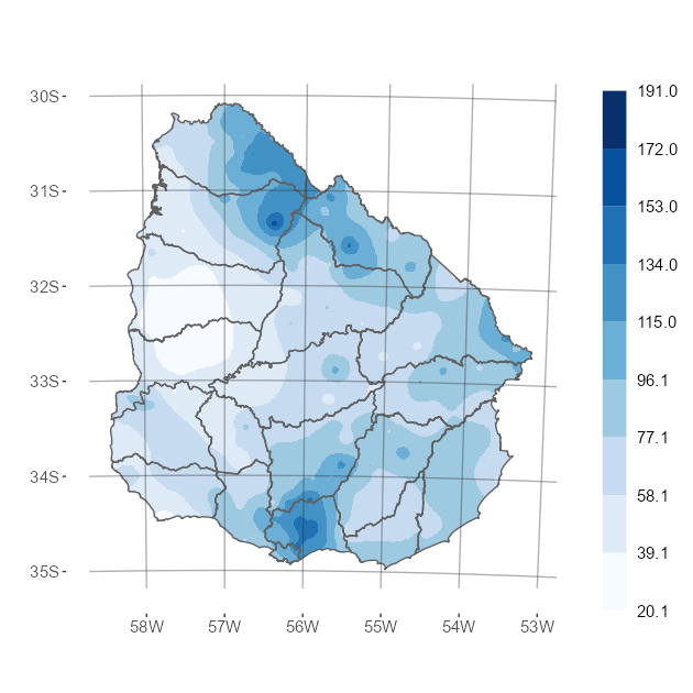 Interpolado de la precipitación acumulada del mes de enero de 2026